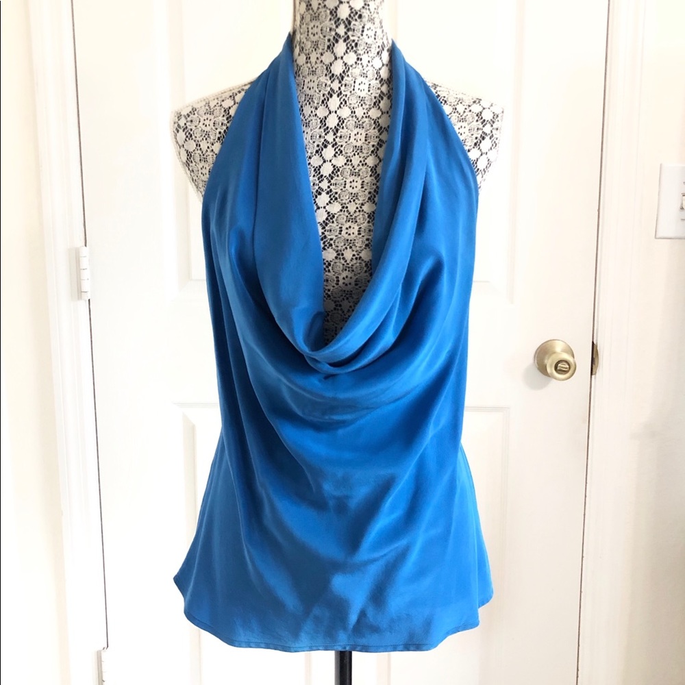 🚫 SOLD BCBGMaxAzria Silk Backless Halter Neck Top - Picture 5 of 8